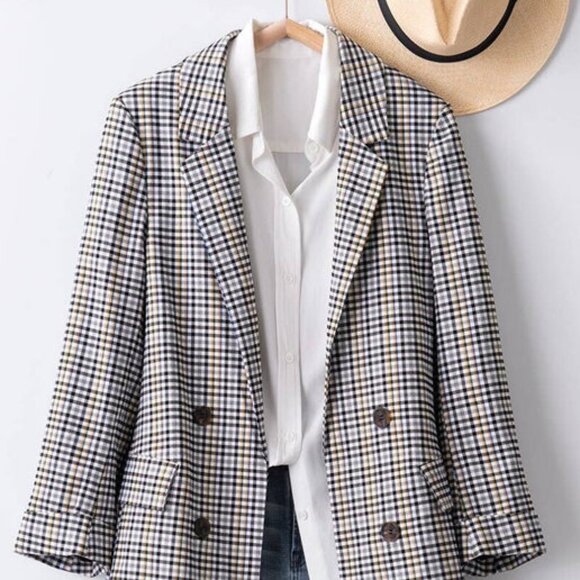 Checkered Casual Blazer - Picture 1 of 1